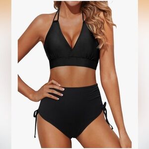 Tempt Me Black High-Waisted Bikini Set Size X-Small